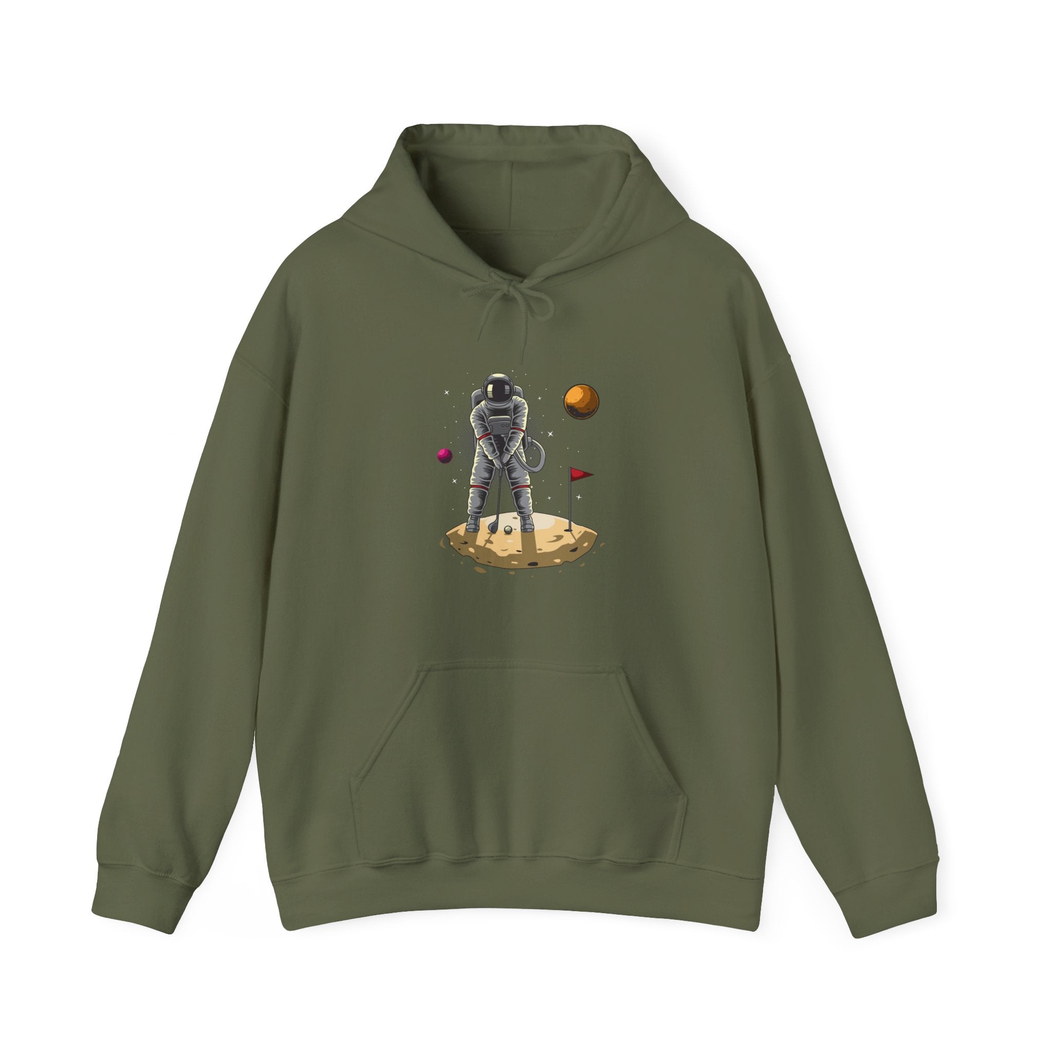 Golf Astronaut Unisex Heavy Blend Hooded Sweatshirt for Ultimate Comfort and Style