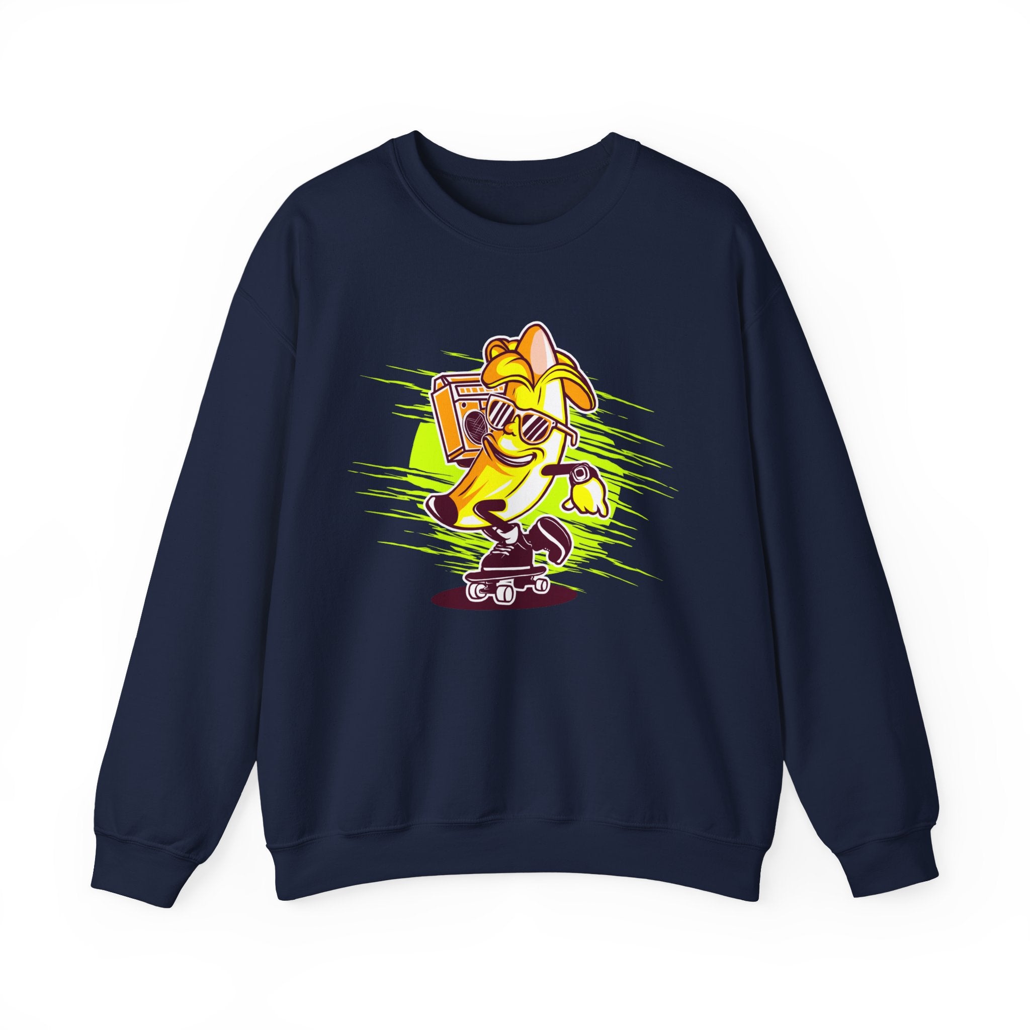Banana Riding A Skateboard Unisex Heavy Blend Crewneck Sweatshirt