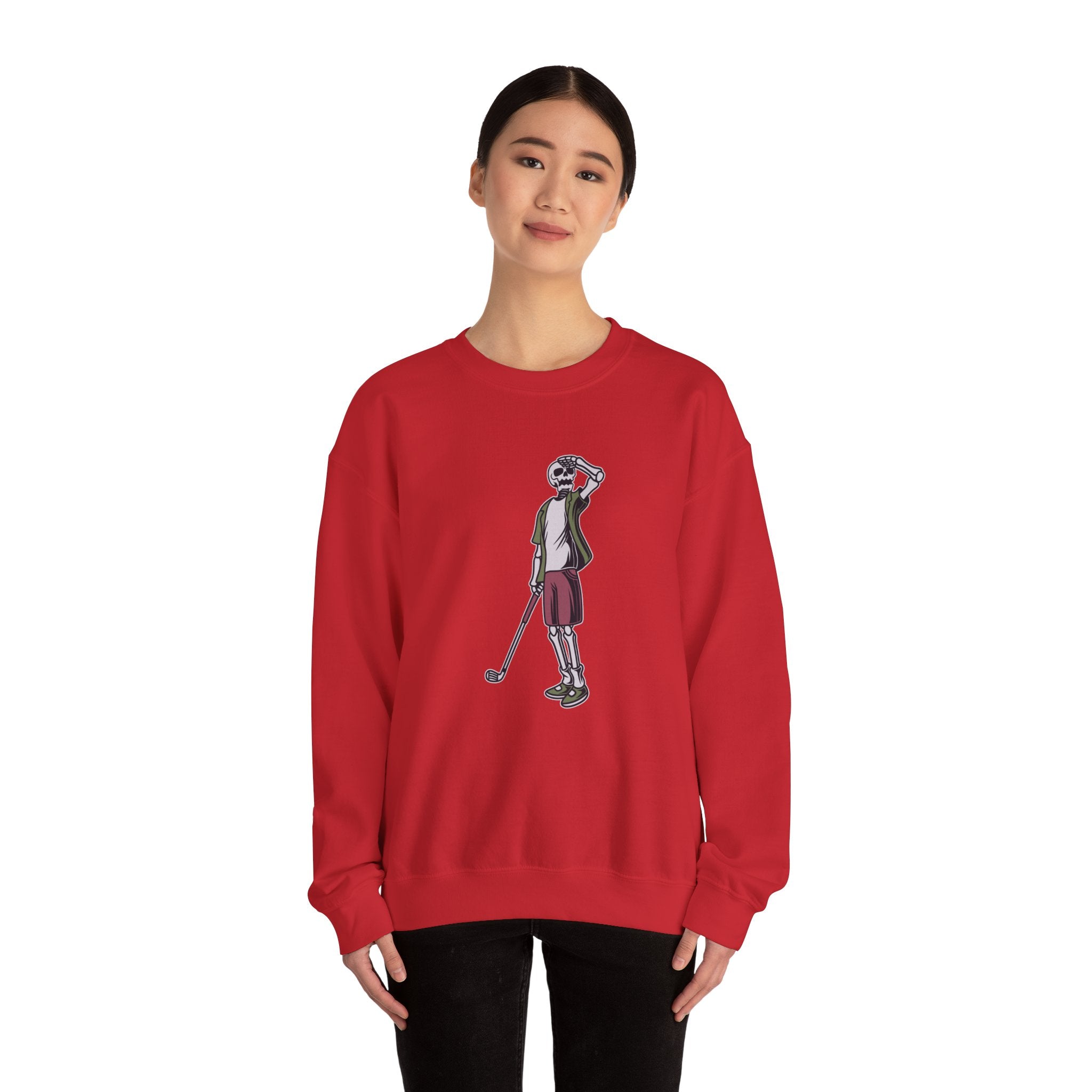 Long Ball Skeleton Golfer Unisex Heavy Blend Crewneck Sweatshirt