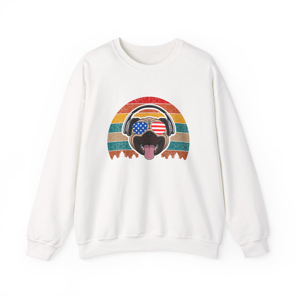 Happy American Pug Unisex Heavy Blend Crewneck Sweatshirt for Ultimate Comfort