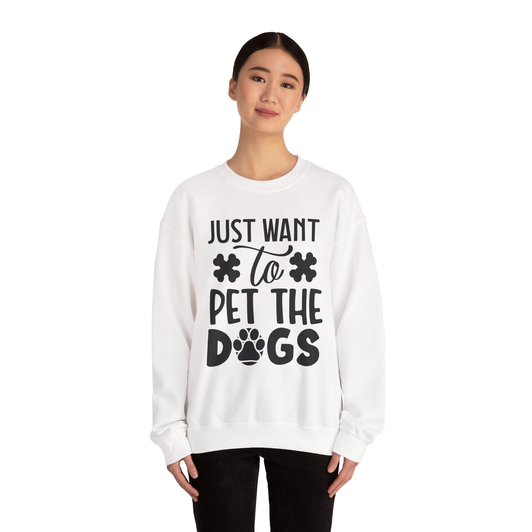 Just Want To Pet The Dogs Unisex Heavy Blend Crewneck Sweatshirt
