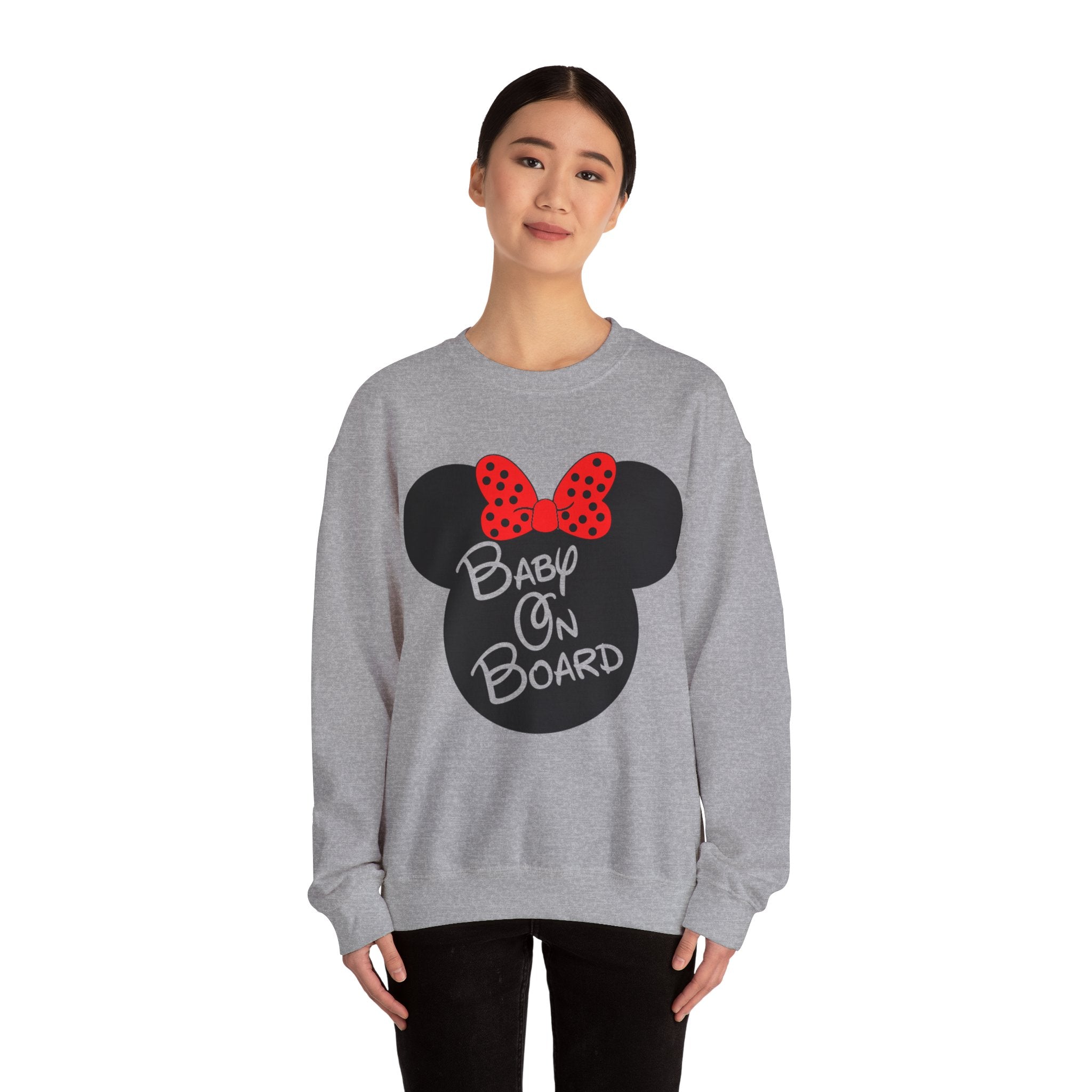 Baby On Board Mouse Ears Unisex Heavy Blend Crewneck Sweatshirt