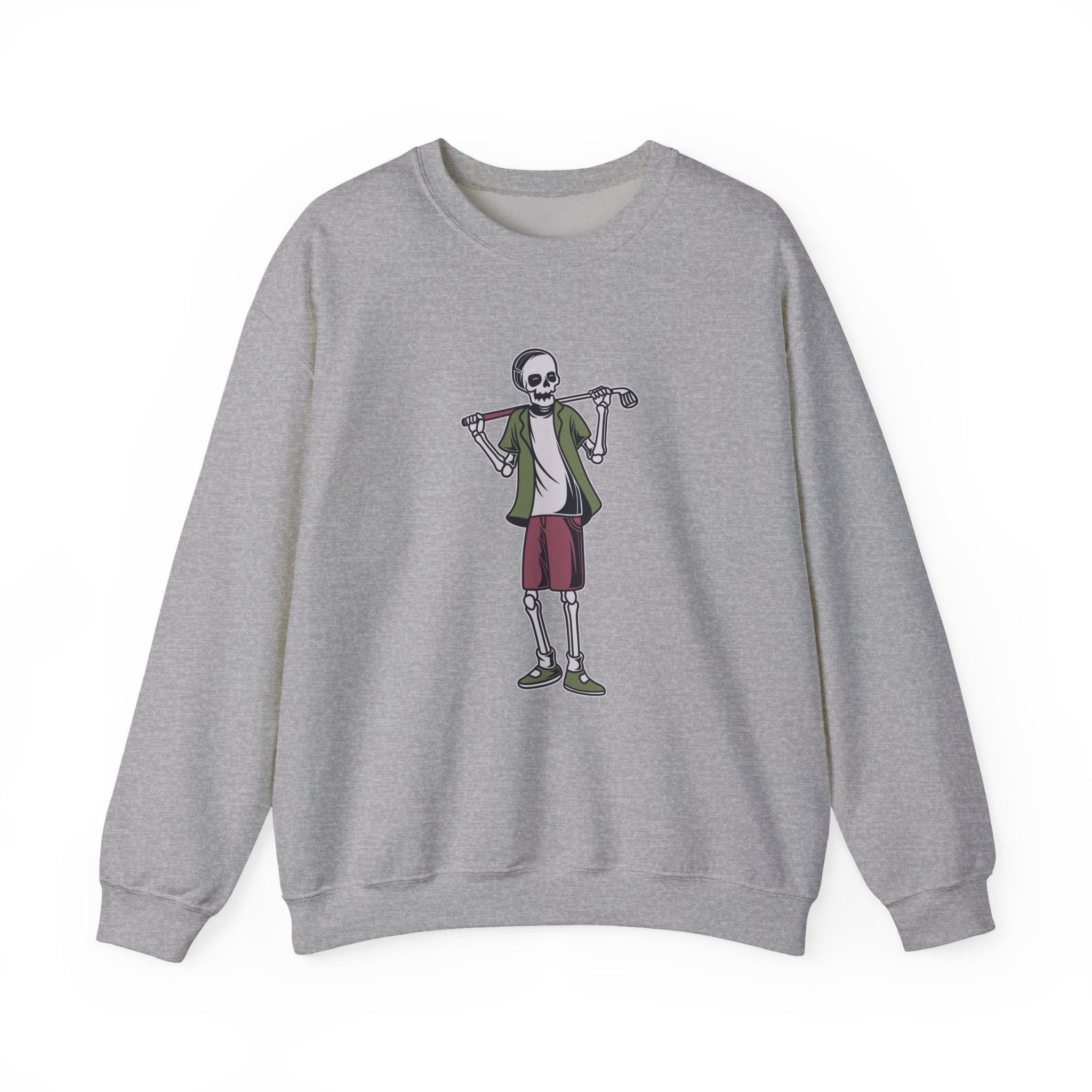 Standing Skeleton Golfer Unisex Heavy Blend Crewneck Sweatshirt
