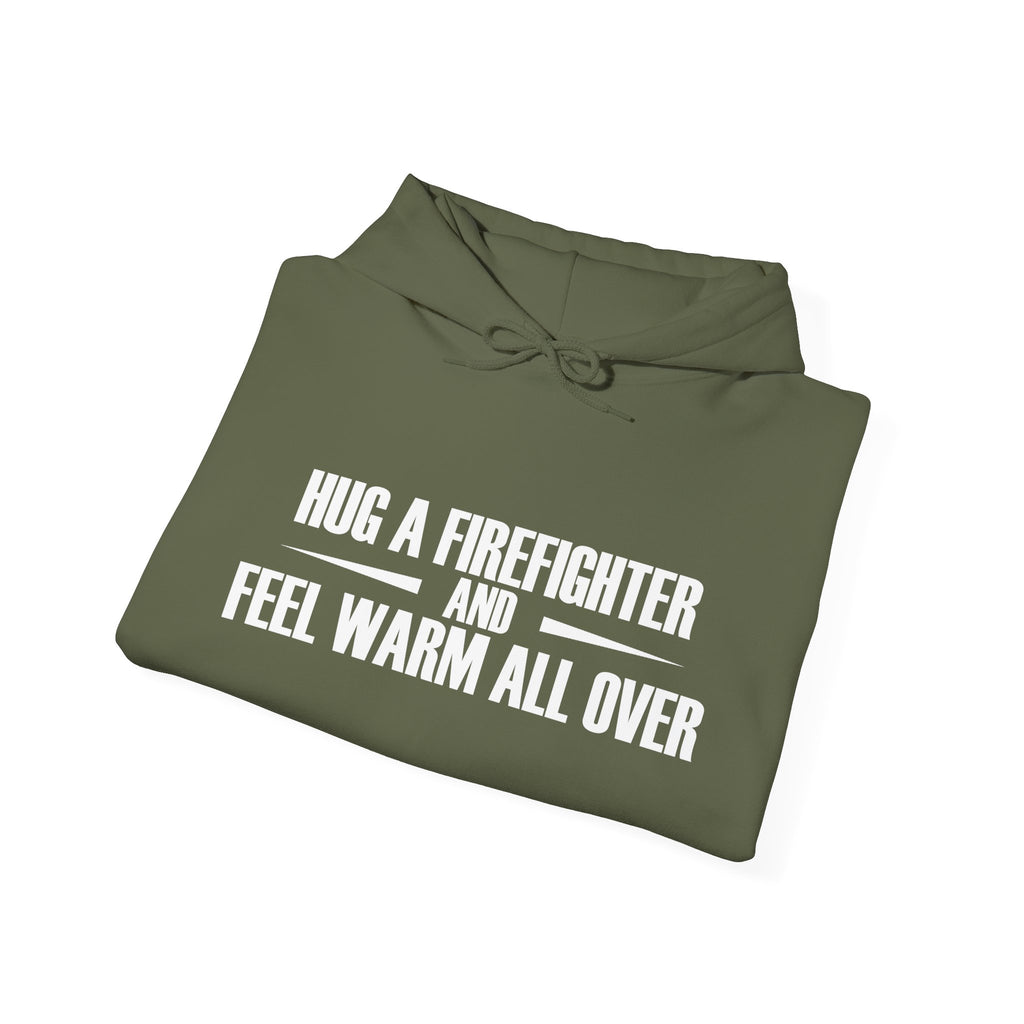 Hug A Firefighter Unisex Heavy Blend Hooded Sweatshirt For Ultimate Warmth