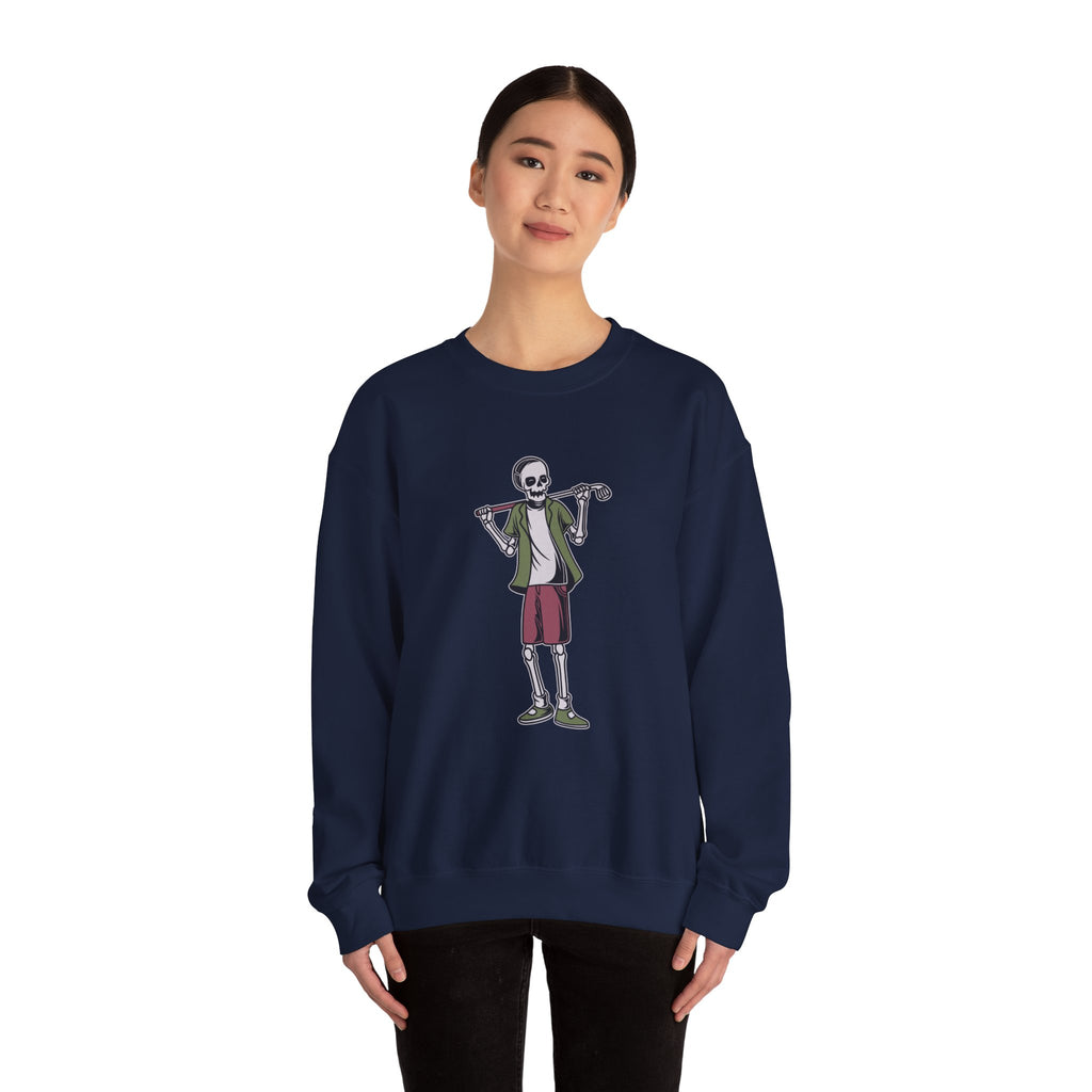 Standing Skeleton Golfer Unisex Heavy Blend Crewneck Sweatshirt