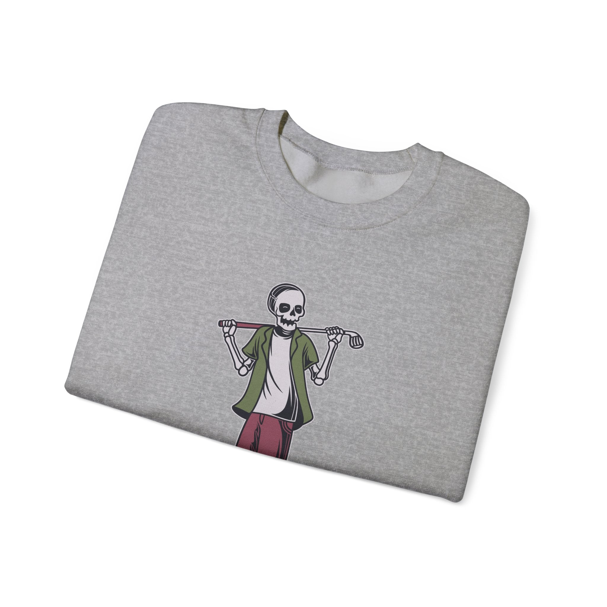 Standing Skeleton Golfer Unisex Heavy Blend Crewneck Sweatshirt