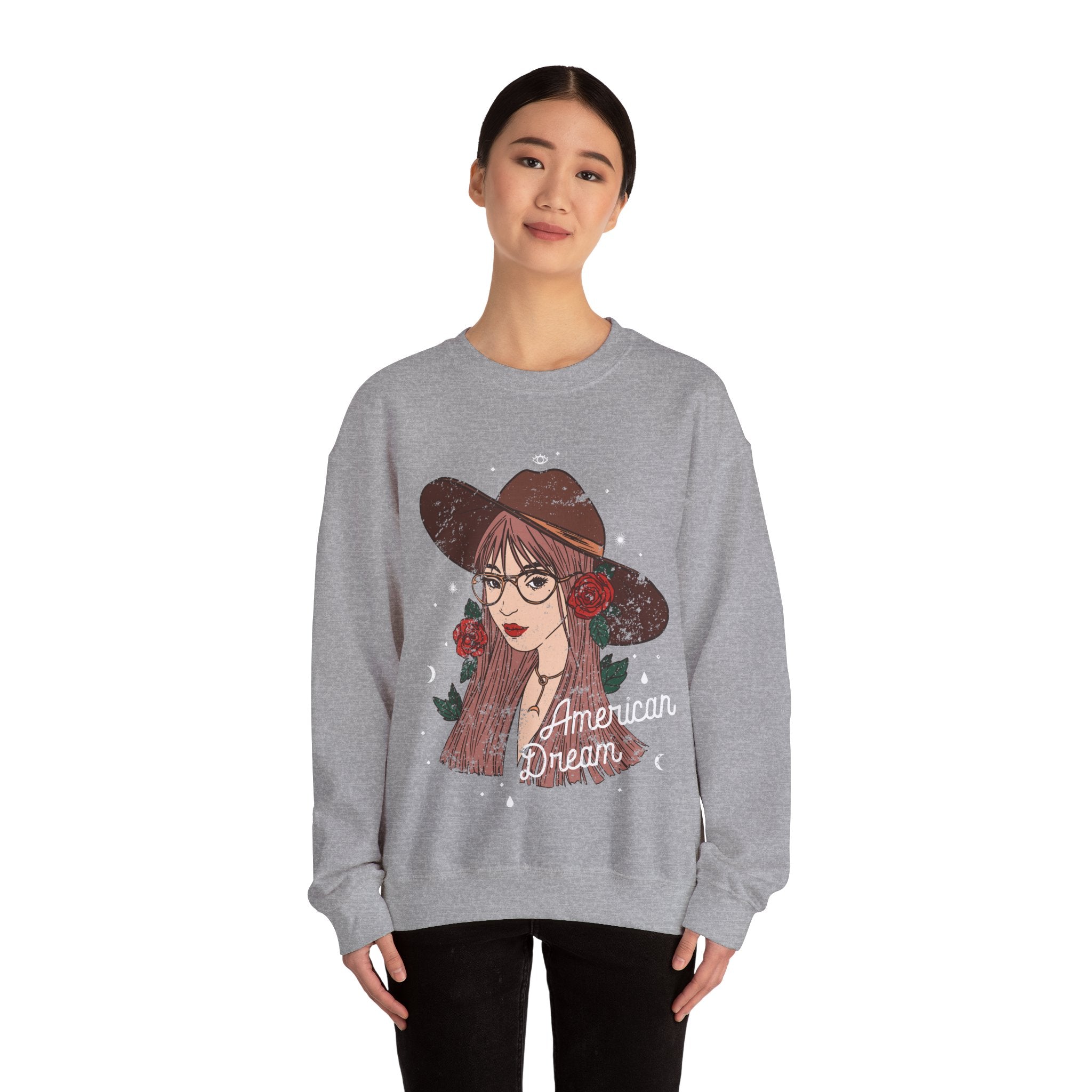 American Dream Girl Unisex Heavy Blend Crewneck Sweatshirt for Ultimate Comfort