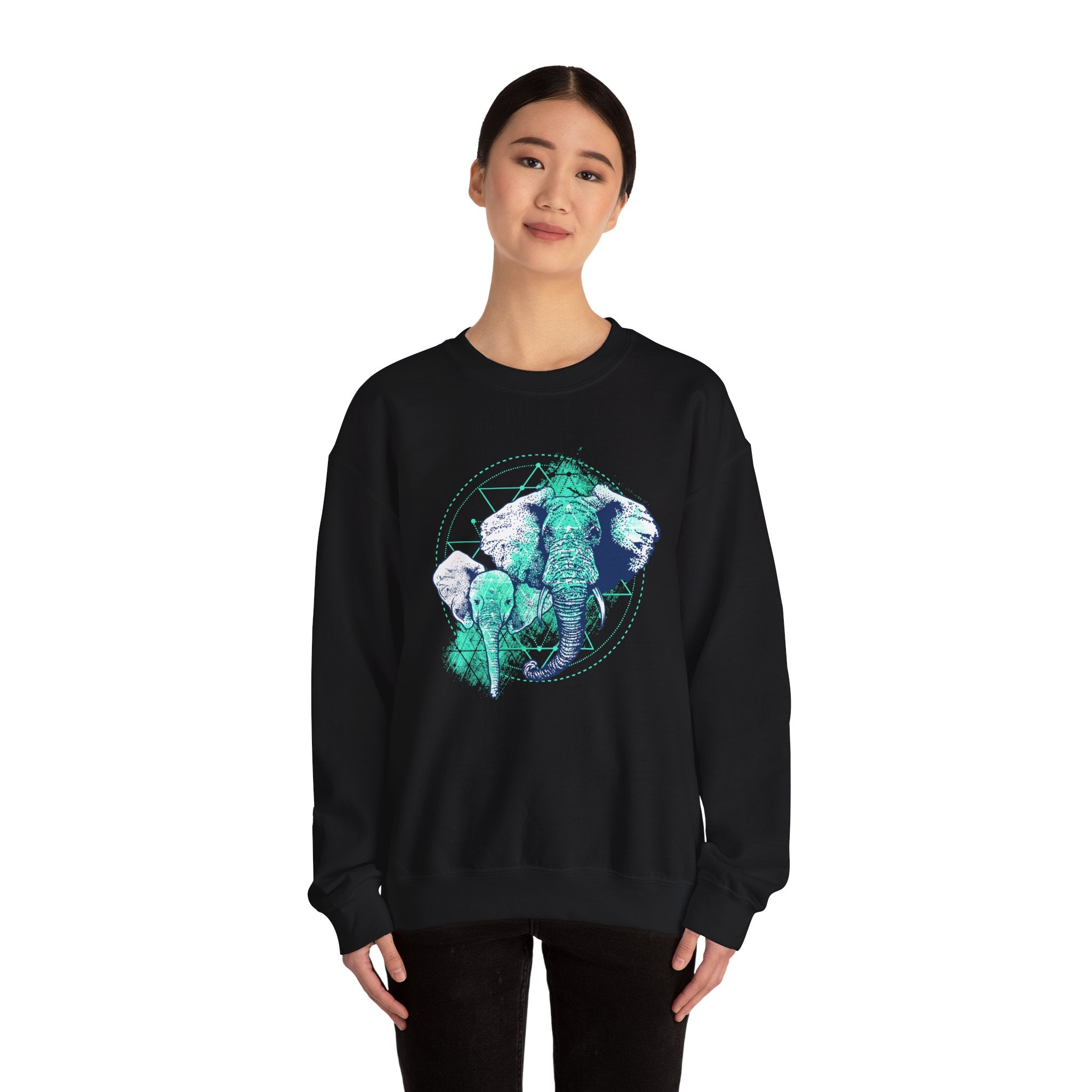 Elephant Unisex Heavy Blend Crewneck Sweatshirt for Comfort and Style