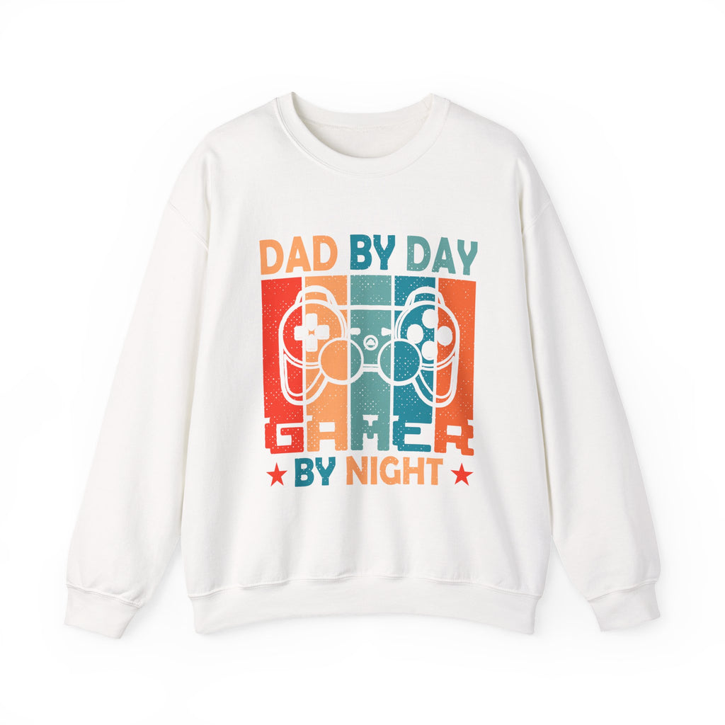 Dad By Day Gamer By Night Unisex Heavy Blend Crewneck Sweatshirt