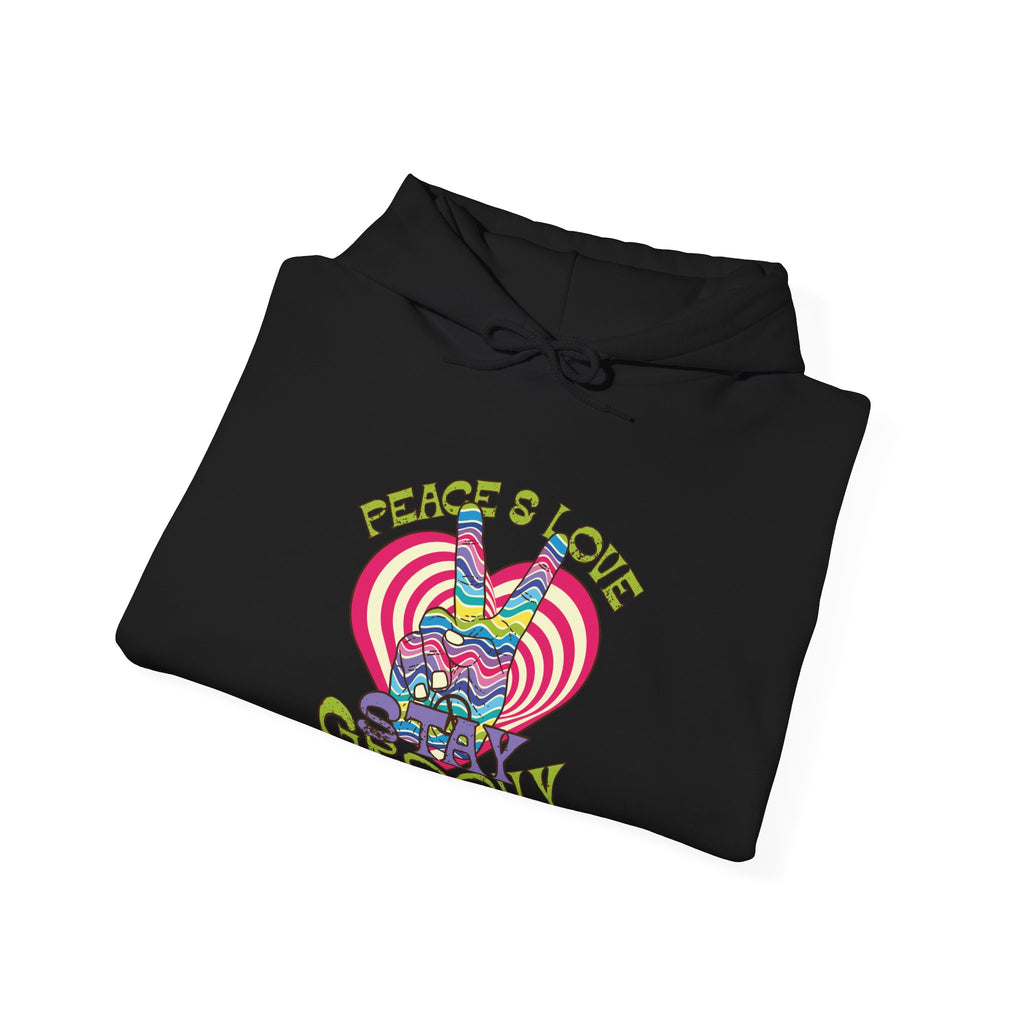 Peace And Love Stay Groovy Unisex Heavy Blend Hooded Sweatshirt