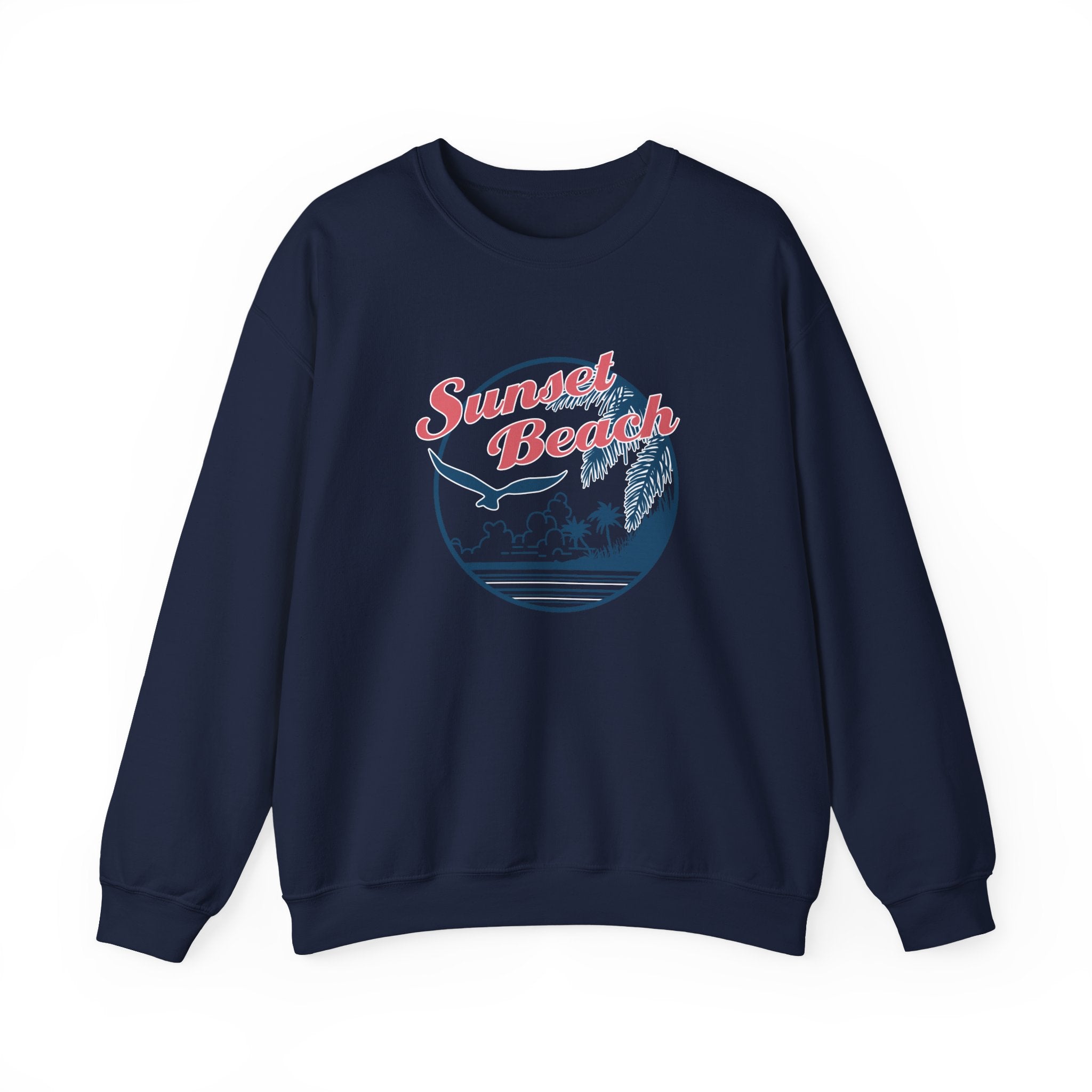 Sunset Beach Birds And Ocean Unisex Heavy Blend Crewneck Sweatshirt