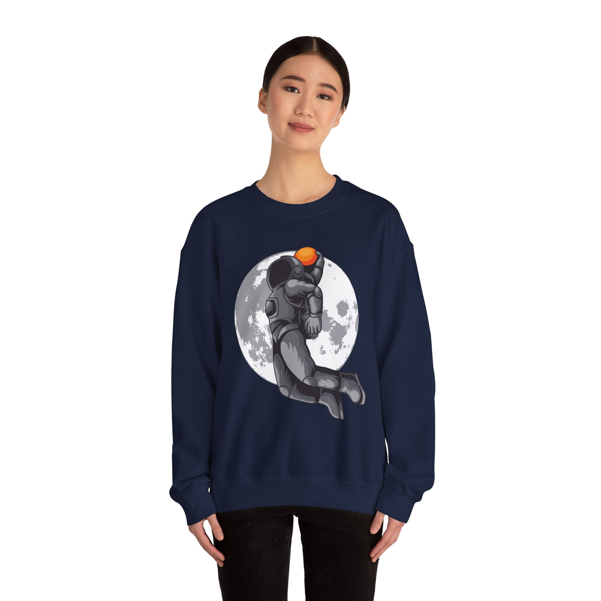 Dunking Basketball Astronaut Unisex Heavy Blend Crewneck Sweatshirt
