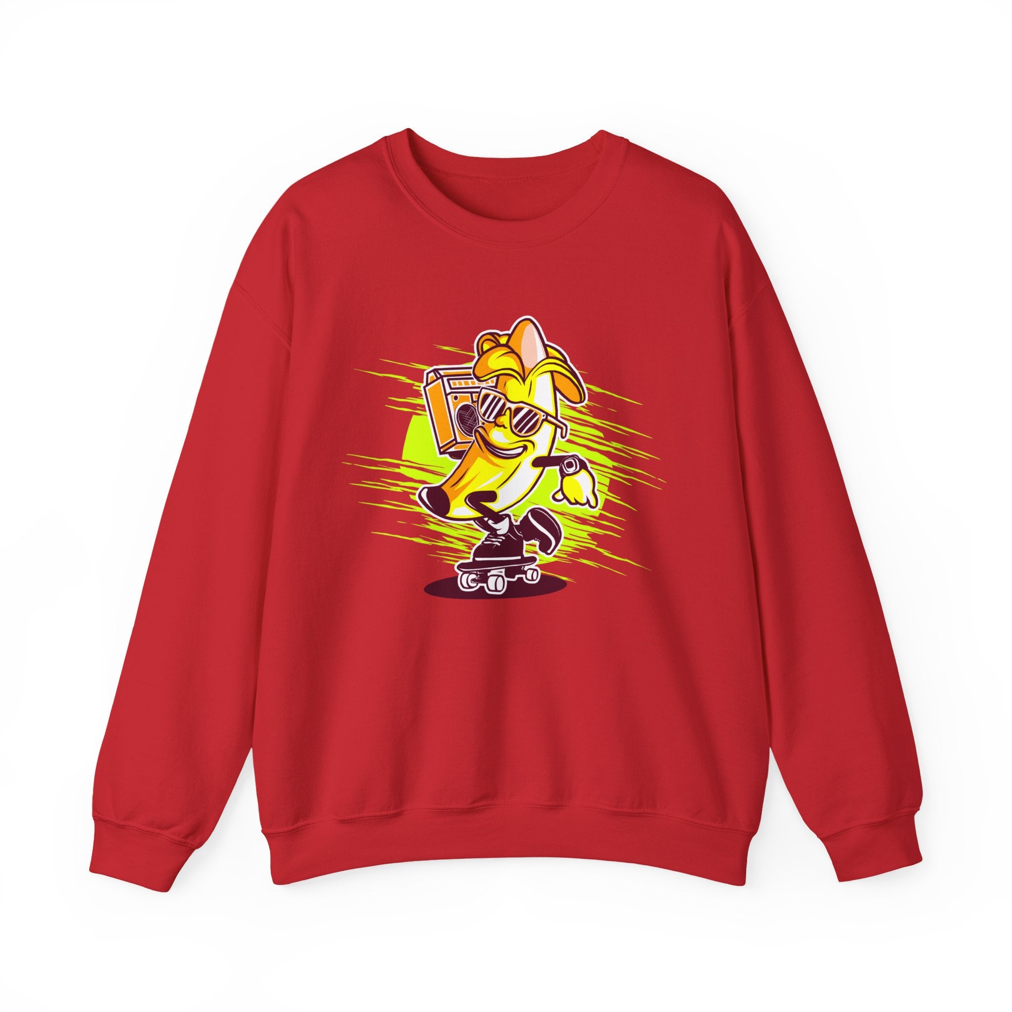 Banana Riding A Skateboard Unisex Heavy Blend Crewneck Sweatshirt