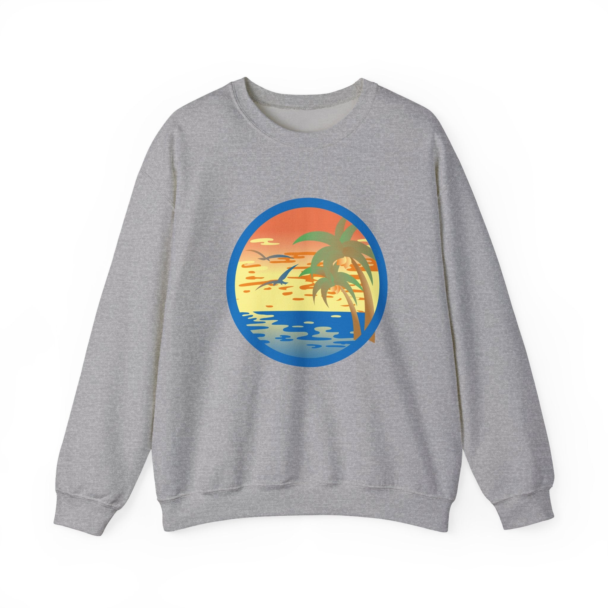 Colored Sunset And Beach Unisex Heavy Blend Crewneck Sweatshirt