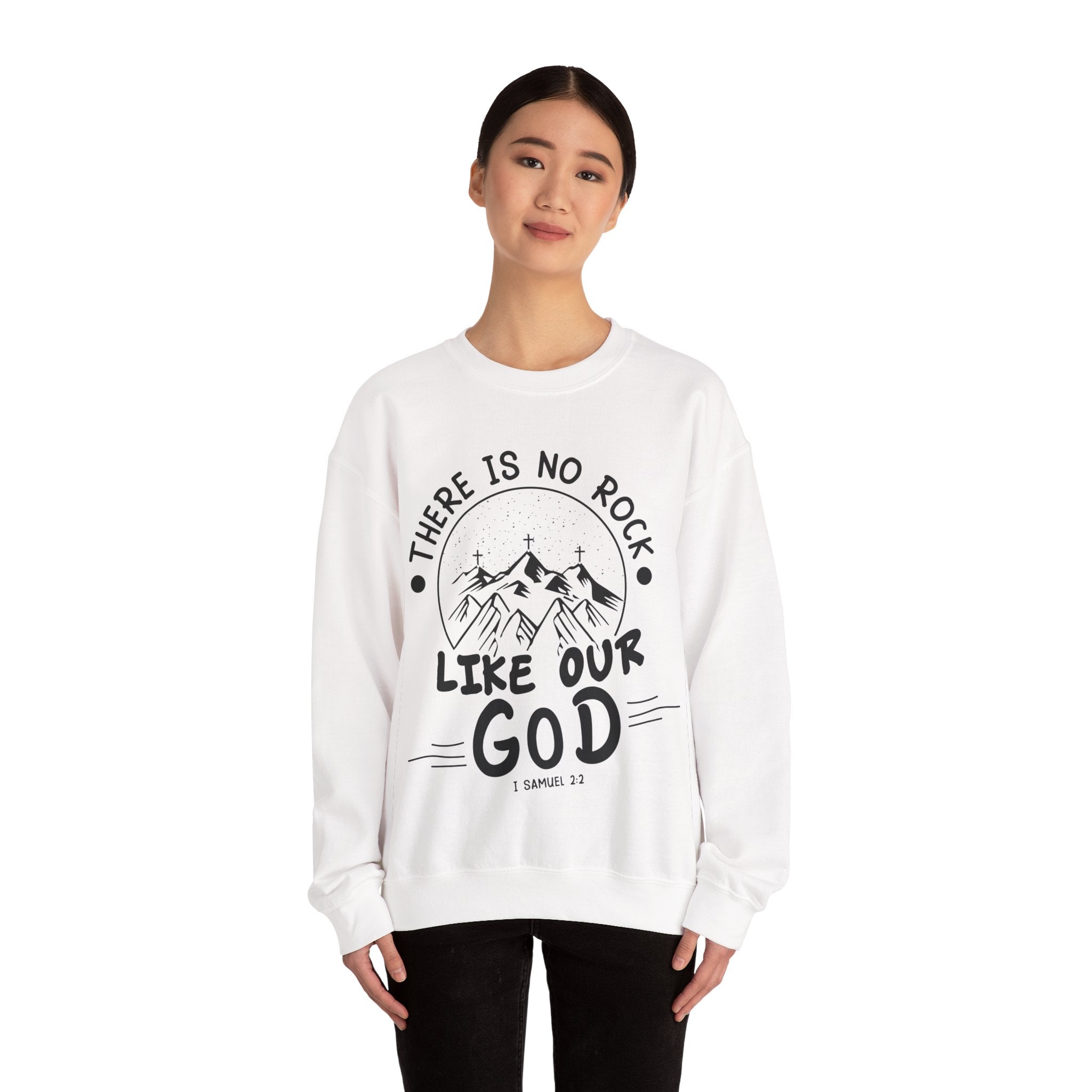 There Is No Rock Like Our God Unisex Heavy Blend Crewneck Sweatshirt