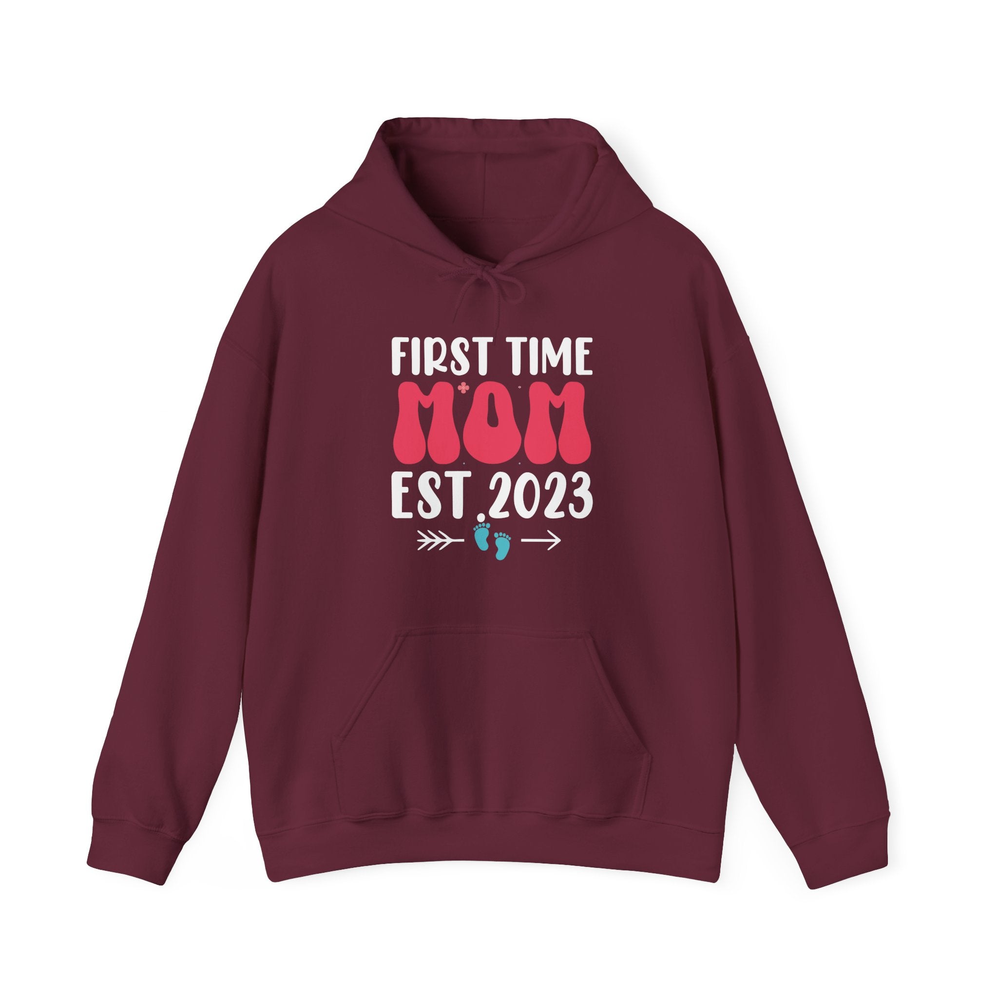 First Time Mom Established 2023 Unisex Heavy Blend Hooded Sweatshirt