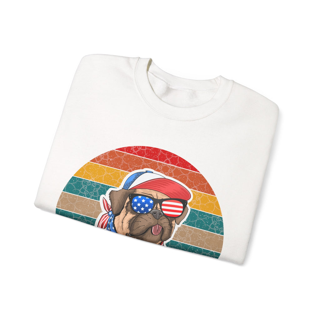 Co American Pug With Trees Unisex Heavy Blend Crewneck Sweatshirt