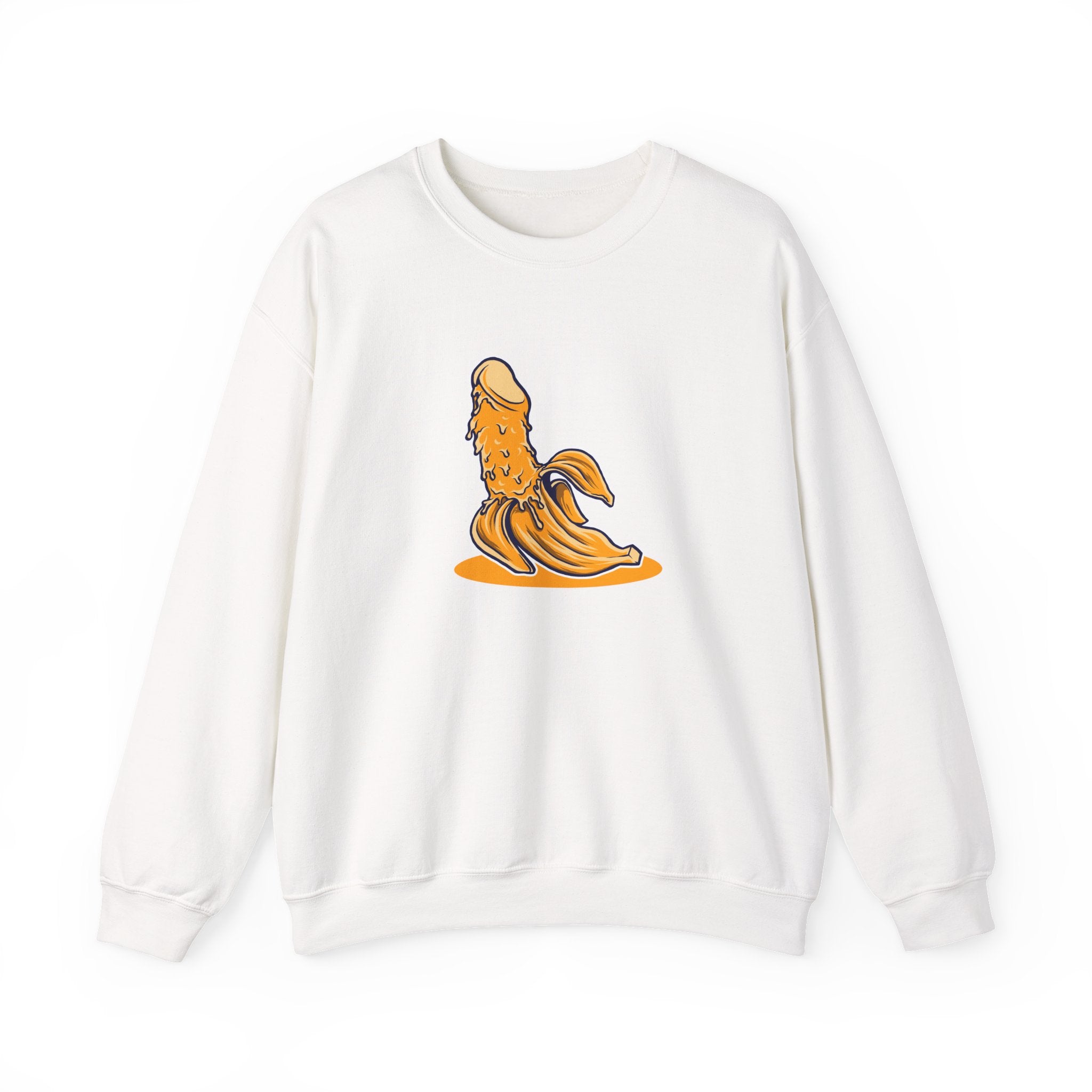 Penis Banana Unisex Heavy Blend Crewneck Sweatshirt for Ultimate Comfort