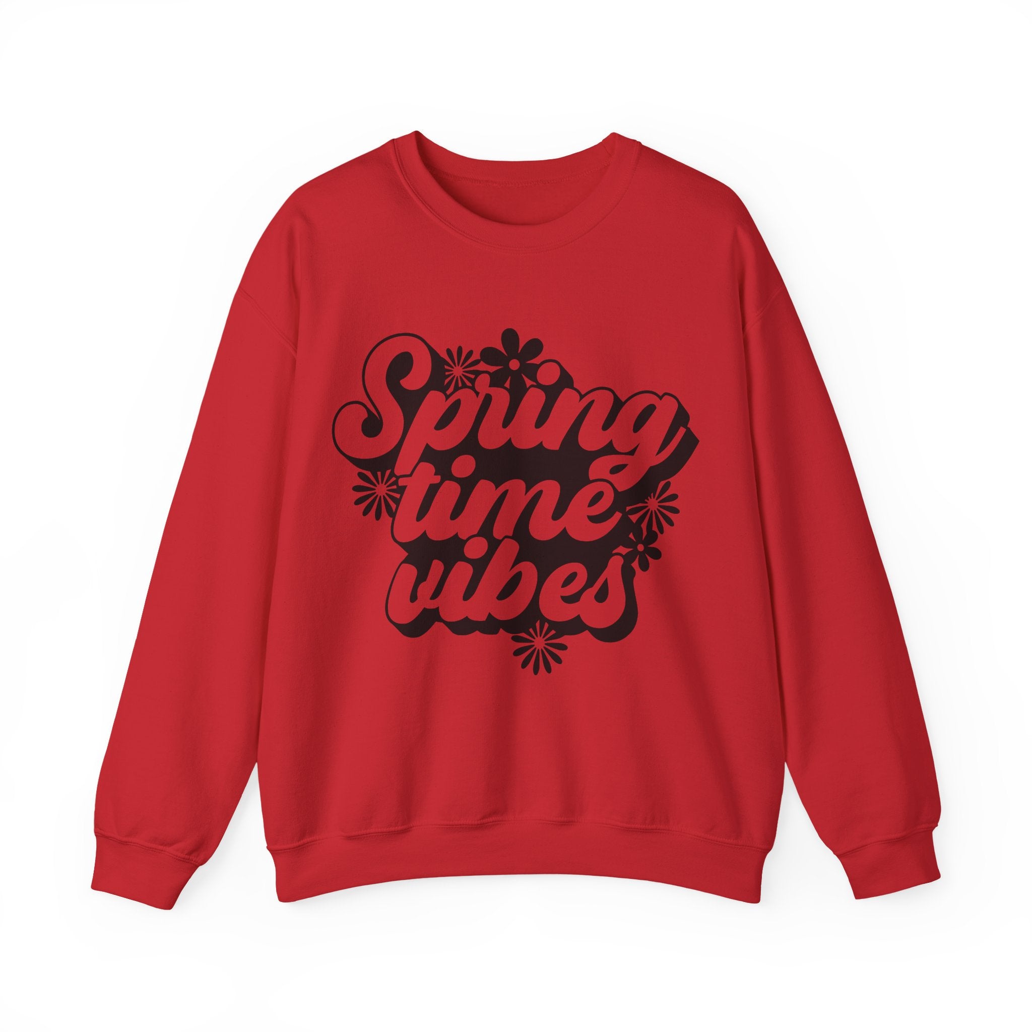 Spring Time Vibes Flowers Unisex Heavy Blend Crewneck Sweatshirt