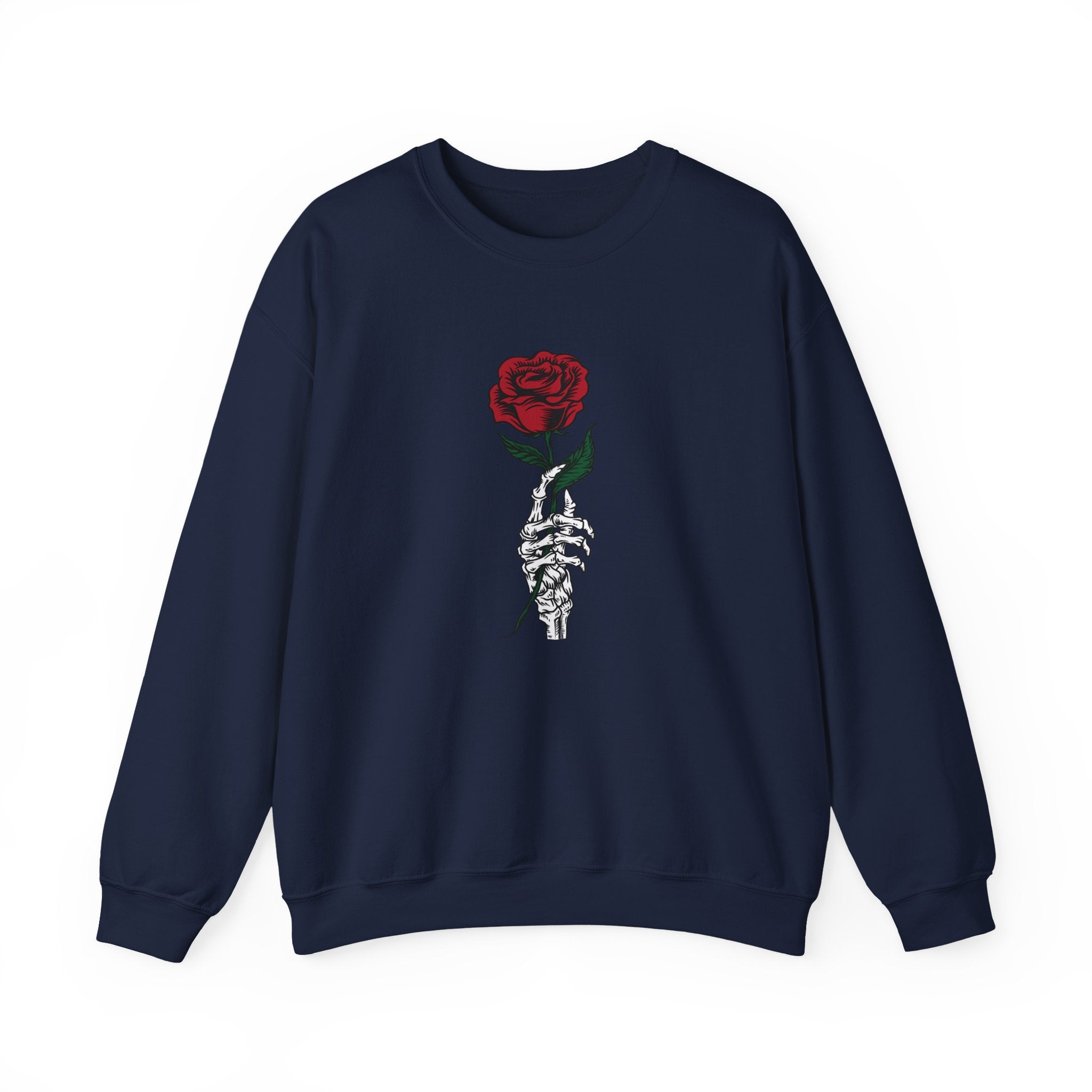 Rose In Skeleton Hand Unisex Heavy Blend Crewneck Sweatshirt