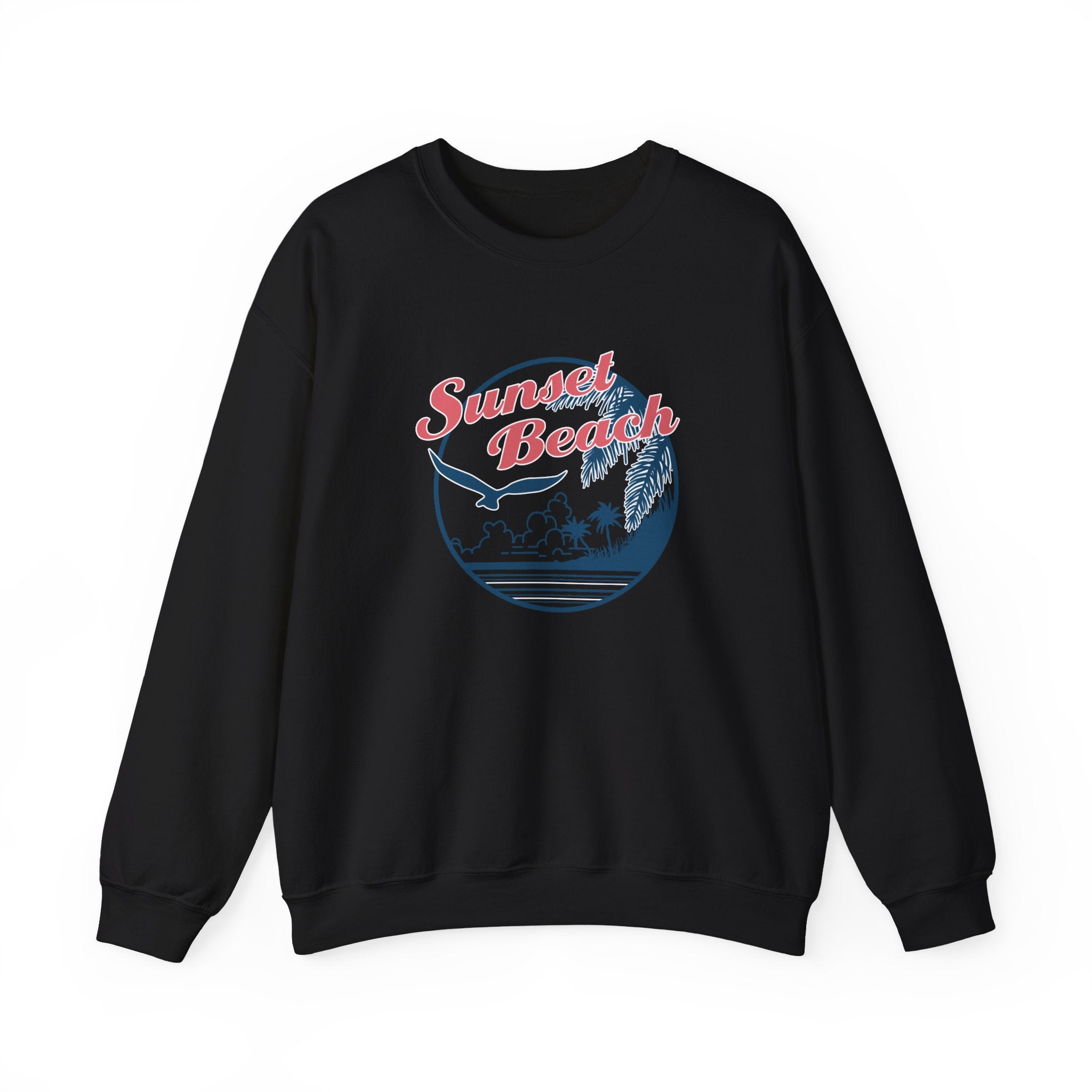 Sunset Beach Birds And Ocean Unisex Heavy Blend Crewneck Sweatshirt