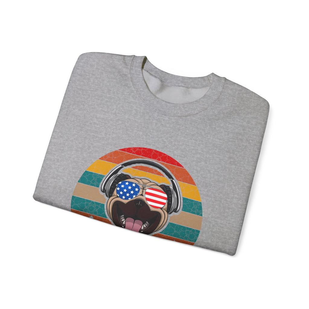 Happy American Pug Unisex Heavy Blend Crewneck Sweatshirt for Ultimate Comfort