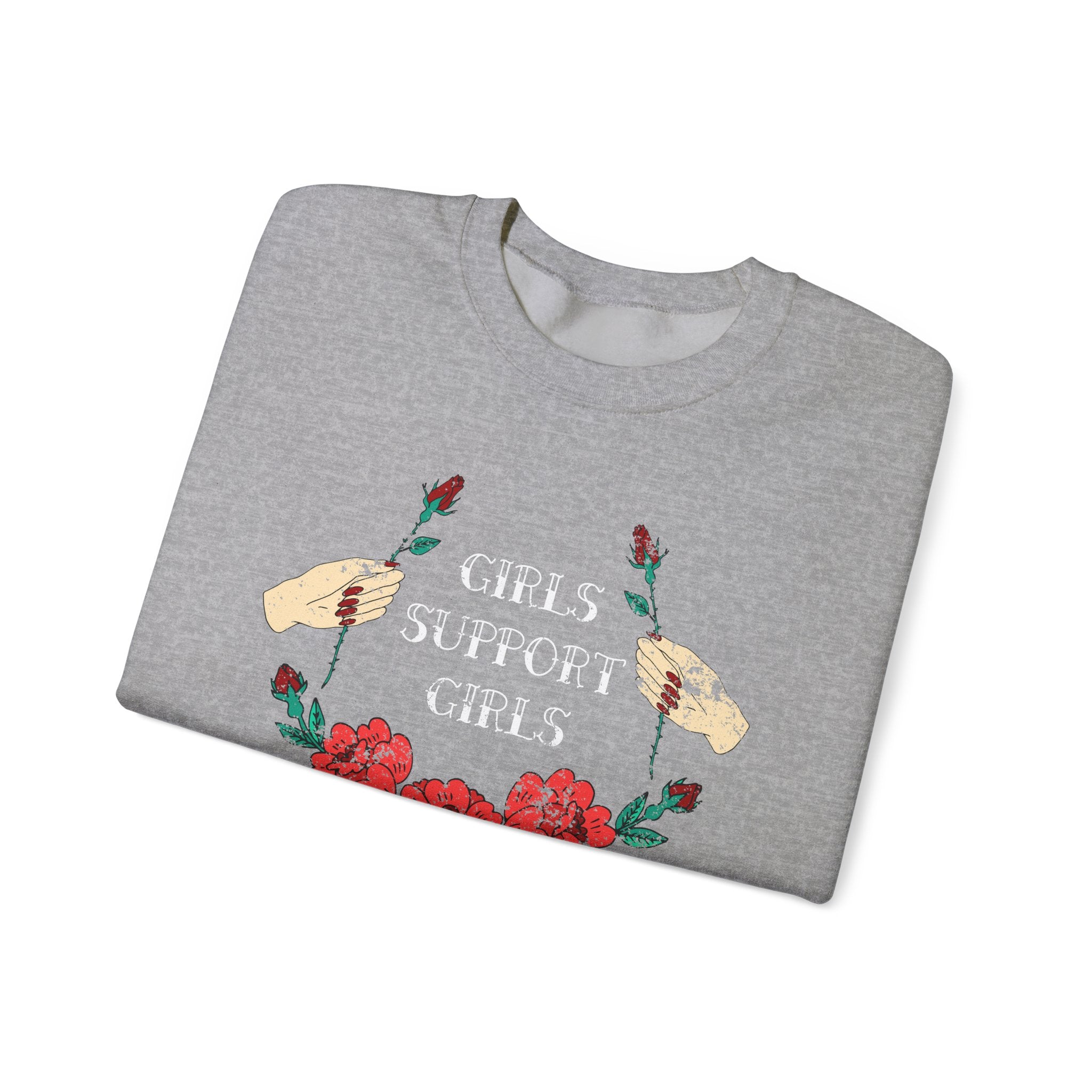 Girls Support Girls Unisex Heavy Blend Crewneck Sweatshirt